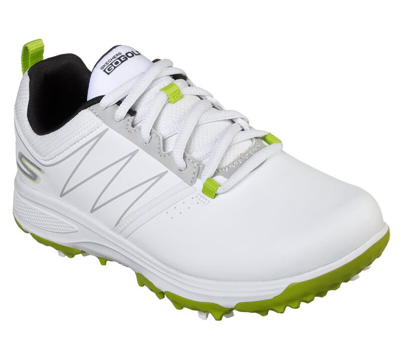 Skechers Pojkar Vita/Ljus Gröna Sneakers - Go Golf Blaster - Sverige (ZUGDW-1085)